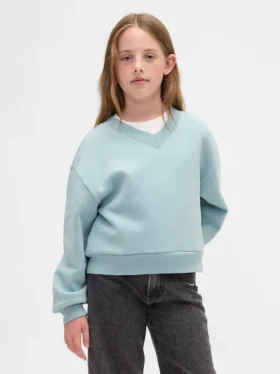 Felpa da bambino Vintagesoft dal taglio ampio con scollo a V