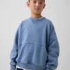 Felpa da bambino Vintagesoft dal taglio comodo con collo rotondo e tasca