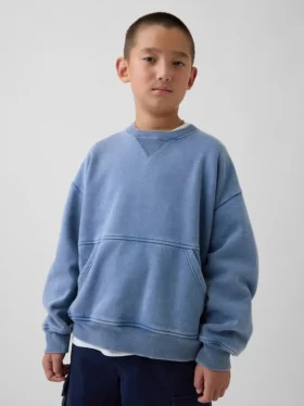 Felpa da bambino Vintagesoft dal taglio comodo con collo rotondo e tasca