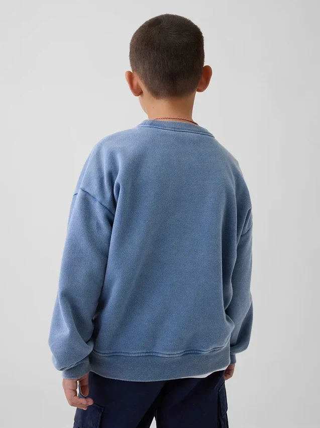 Felpa da bambino Vintagesoft dal taglio comodo con collo rotondo e tasca
