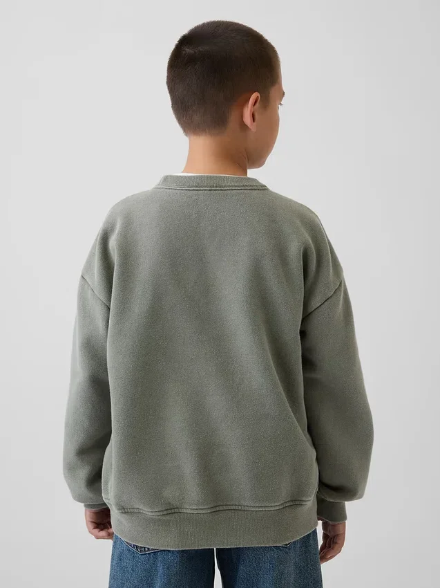 Felpa da bambino Vintagesoft dal taglio comodo con collo rotondo e tasca