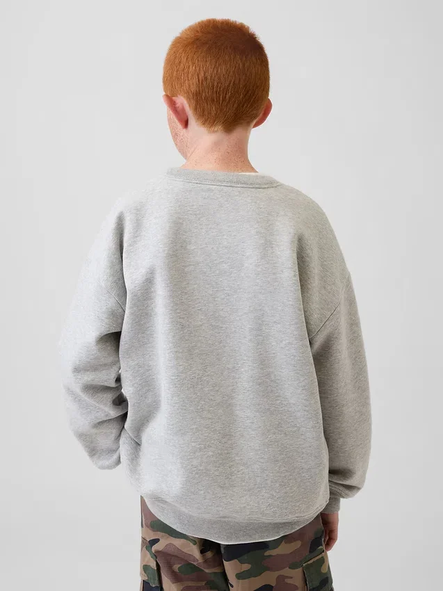 Felpa da bambino Vintagesoft dal taglio comodo con collo rotondo e tasca