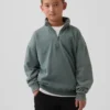 Felpa da bambino Vintagesoft in spugna, vestibilità comoda, con mezza zip