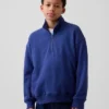 Felpa da bambino Vintagesoft in spugna, vestibilità comoda, con mezza zip