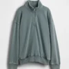 Felpa da bambino Vintagesoft in spugna, vestibilità comoda, con mezza zip