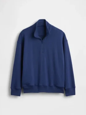 Felpa da bambino Vintagesoft in spugna, vestibilità comoda, con mezza zip