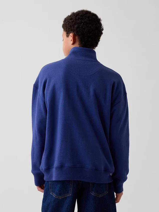 Felpa da bambino Vintagesoft in spugna, vestibilità comoda, con mezza zip