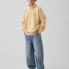 Felpa da bambino Vintagesoft in spugna, vestibilità comoda, con mezza zip