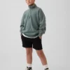 Felpa da bambino Vintagesoft in spugna, vestibilità comoda, con mezza zip