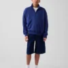 Felpa da bambino Vintagesoft in spugna, vestibilità comoda, con mezza zip