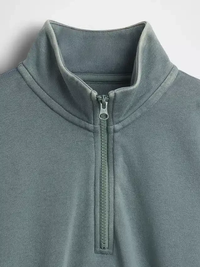 Felpa da bambino Vintagesoft in spugna, vestibilità comoda, con mezza zip