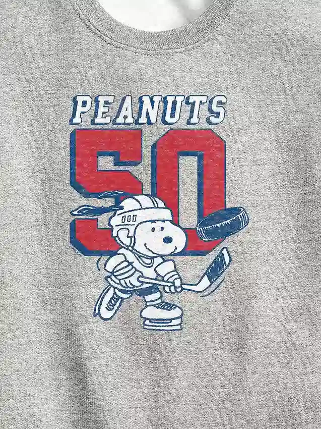 Felpa in pile a girocollo per bambini con Snoopy dei Peanuts