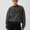 Felpa oversize a collo alto in felpa francese pesante