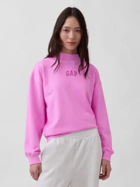 Felpa oversize a collo alto in felpa francese pesante