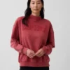 Felpa oversize a collo alto in felpa francese pesante