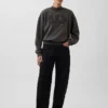 Felpa oversize a collo alto in felpa francese pesante