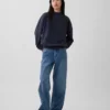 Felpa oversize a collo alto in felpa francese pesante