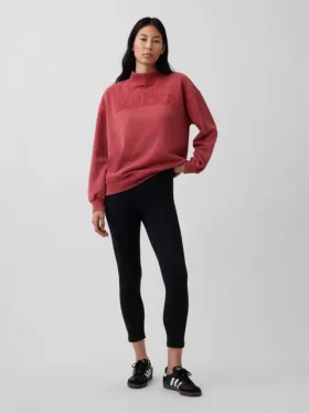 Felpa oversize a collo alto in felpa francese pesante