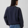 Felpa oversize a collo alto in felpa francese pesante