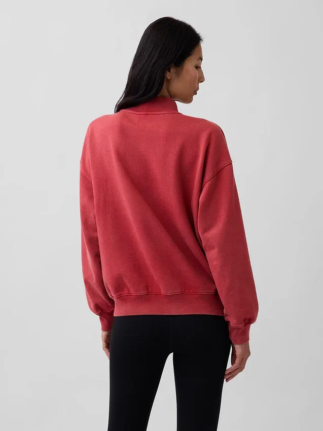 Felpa oversize a collo alto in felpa francese pesante