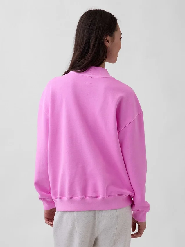 Felpa oversize a collo alto in felpa francese pesante