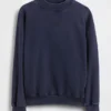 Felpa oversize a collo alto in felpa francese pesante