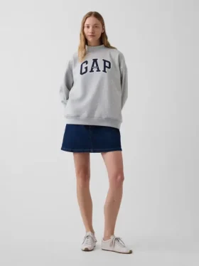 Felpa oversize con collo alto e logo Vintagesoft