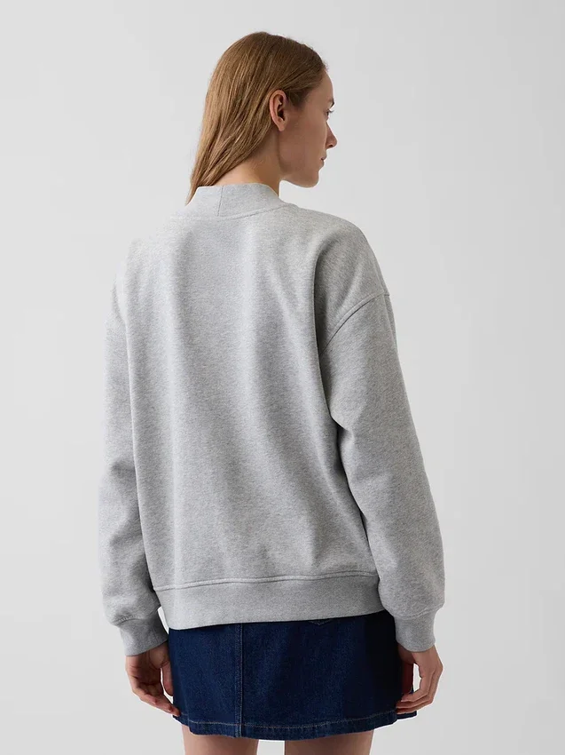 Felpa oversize con collo alto e logo Vintagesoft
