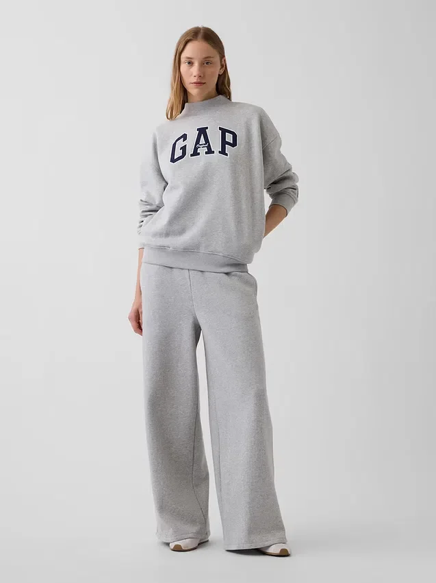 Felpa oversize con collo alto e logo Vintagesoft