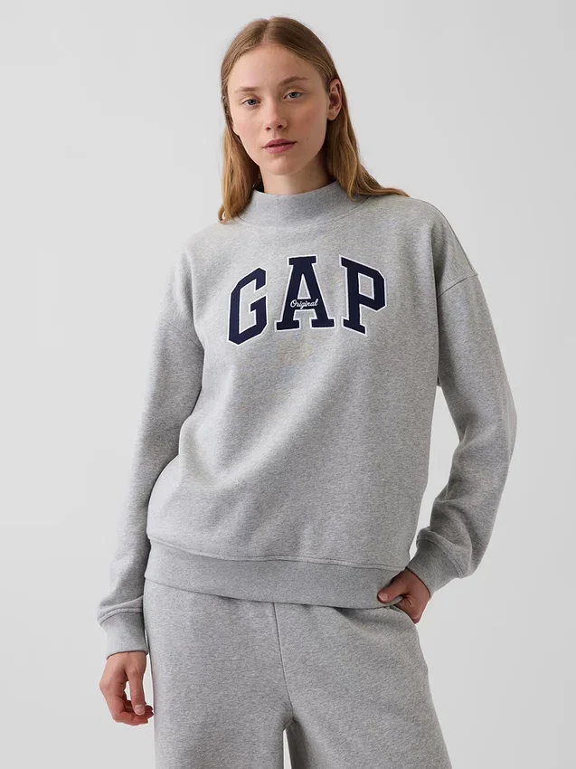 Felpa oversize con collo alto e logo Vintagesoft