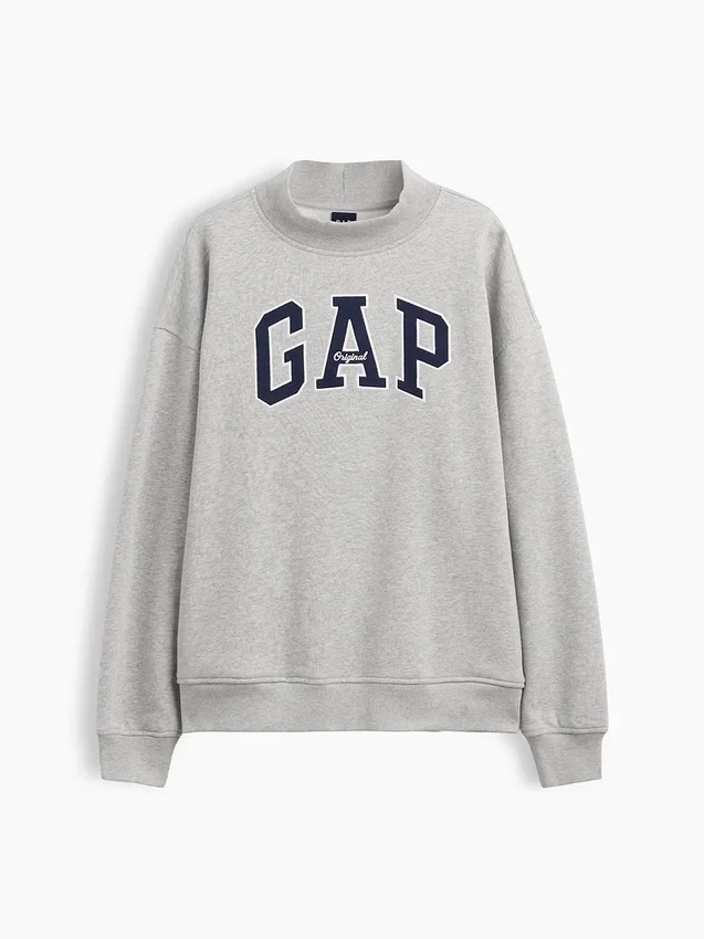 Felpa oversize con collo alto e logo Vintagesoft
