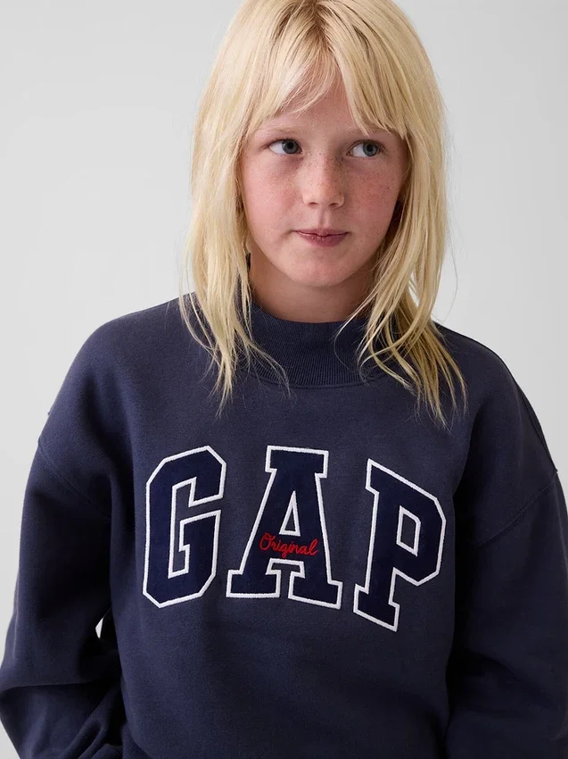 Felpa oversize con collo alto e logo Vintagesoft per bambini