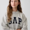 Felpa oversize con collo alto e logo Vintagesoft per bambini