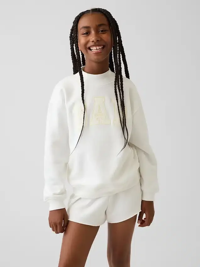 Felpa oversize con collo alto e logo Vintagesoft per bambini