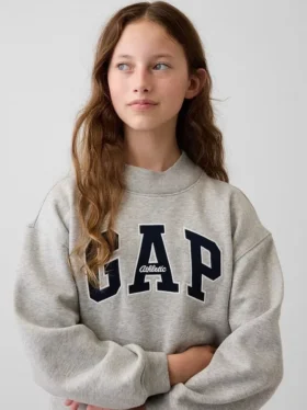 Felpa oversize con collo alto e logo Vintagesoft per bambini