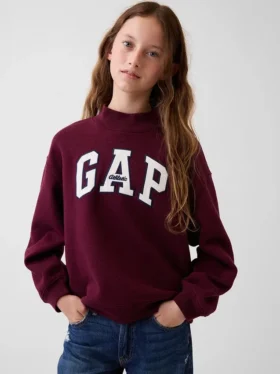 Felpa oversize con collo alto e logo Vintagesoft per bambini