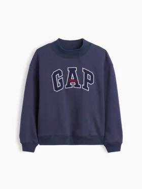 Felpa oversize con collo alto e logo Vintagesoft per bambini