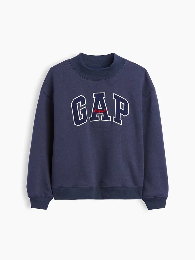 Felpa oversize con collo alto e logo Vintagesoft per bambini