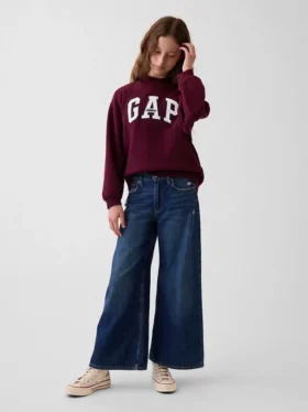 Felpa oversize con collo alto e logo Vintagesoft per bambini