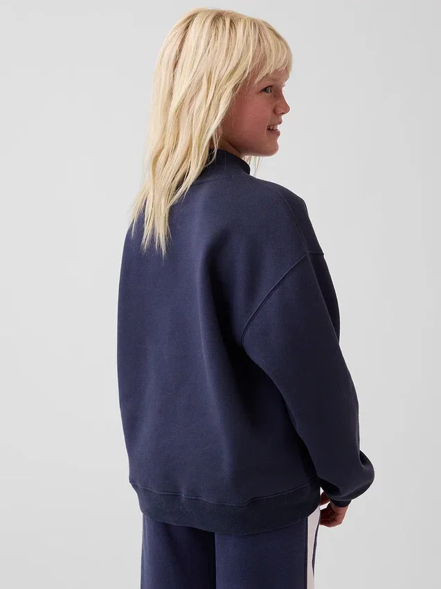 Felpa oversize con collo alto e logo Vintagesoft per bambini