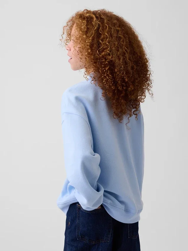 Felpa oversize con collo alto e logo Vintagesoft per bambini