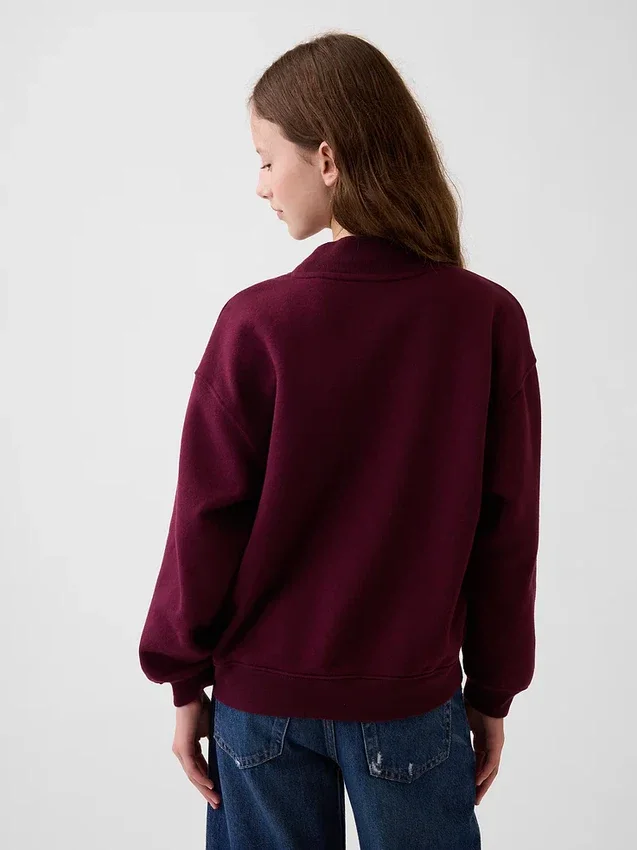 Felpa oversize con collo alto e logo Vintagesoft per bambini
