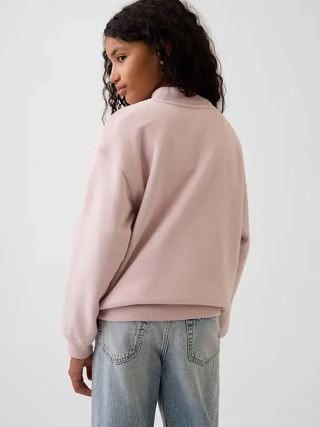 Felpa oversize con collo alto e logo Vintagesoft per bambini