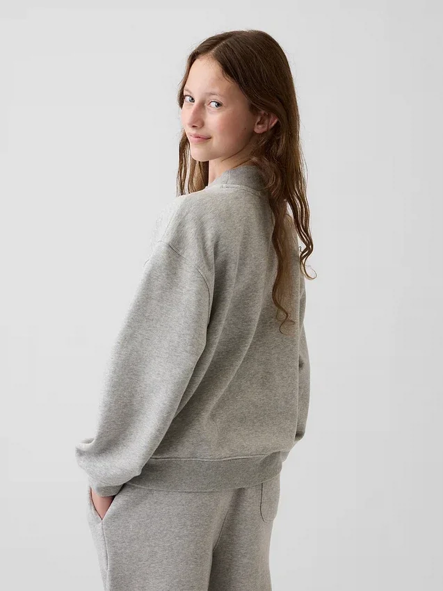Felpa oversize con collo alto e logo Vintagesoft per bambini