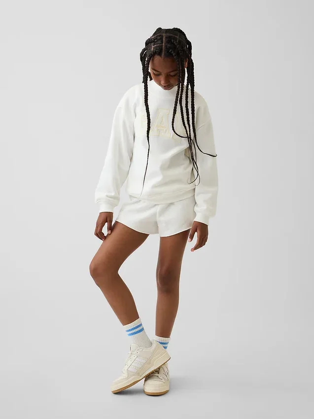 Felpa oversize con collo alto e logo Vintagesoft per bambini