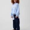 Felpa oversize con collo alto e logo Vintagesoft per bambini