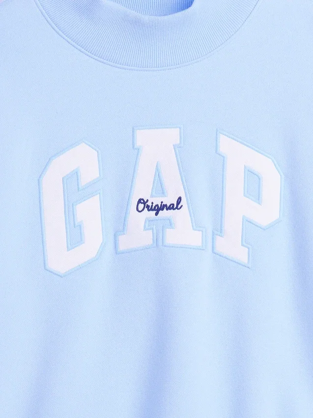 Felpa oversize con collo alto e logo Vintagesoft per bambini