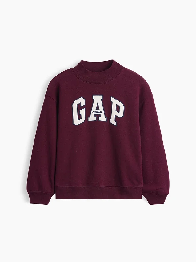 Felpa oversize con collo alto e logo Vintagesoft per bambini