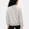 Felpa oversize con collo alto in French Terry pesante e logo