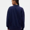 Felpa oversize con collo alto in French Terry pesante e logo